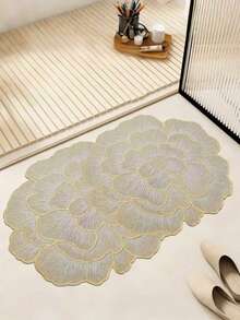 1pc Gold Floral Pattern Bathroom Mat, Bathroom Rug, Door Mat, Small Rug, Carpet, Floor Mat, Home Decor, Area Rug, Outdoor Mat, Bedroom Rug, Washable Carpet - Multicolor - View 19