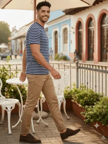 K&K FASHION Men T-Shirts - Azul Marino - Ver 4