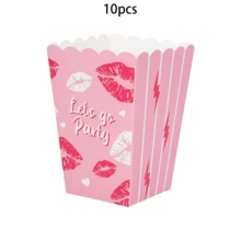 10个/20个装亮粉色女孩爆米花纸盒，派对礼品盒，零食袋，糖果袋，纸质食品容器，派对装饰，生日派对，单身派对用品 - 彩色 - 查看 7