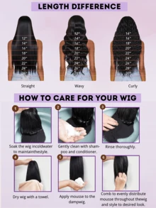 28 Inch 5*5 4*4 Pre-Cut Glueless Human Hair Headband Wig For Women, Wavy Hairstyle 13*4 Glueless Lace Front Wig With Baby Hair, Natural Hairline, High-Quality Mixed Wig - Natural & Black - View 11