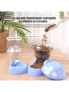 Dual Pet Bowls, Automatic Water Dispenser, Anti-Spill Cat/Dog/Rabbit Food & Water Bowls - 500ml - View 7