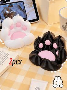 1pc Cute Cat Paw Shaped Desk Phone Holder, Colorful, Novel Design, Convenient Charging, Anti-Slip, Suitable For Multiple Scenarios Including Phone Stand, Slouchy Desktop Stand, Anti-Slip Plastic Tablet Stand, Battery Not Included - Multicolor - View 17