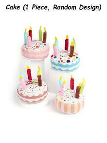 Pet Toys For Cats & Dogs, Stress Relief Chew Toys, Teeth Cleaning, Bites Resistant, Birthday Gift, Birthday Cake With Squeaky Bone - Multicolor - View 7