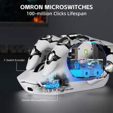 Chuột chơi game không dây ATTACK SHARK G3PRO kèm đế sạc RGB, kết nối có dây 2.4G/USB-C/Bluetooth, cảm biến quang PAW3311, tốc độ phản hồi 1K, DPI có thể điều chỉnh 25K, pin 500mAh, trọng lượng siêu nhẹ 59g. - Nhiều màu - Xem 7