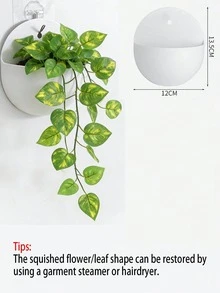 1 Set/3 Realistic Artificial Gold Flower Pots With Self-Adhesive Wall Basket Flower Pots - Without Drilling Suction Cup Hooks, Available In All Seasons, Capable Of Storing Soil And Water - Multicolor - View 4