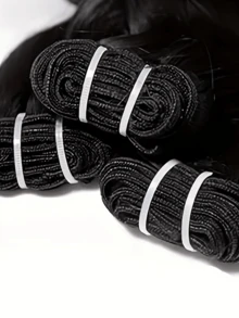 1 Bundles Kinky Straight Human Hair 16-32inch Yaki Straight 100% Unprocessed Remy Virgin Hair Double Weft Extensions - Natural Black For Women, All Ethnicities - Natural Black - View 4