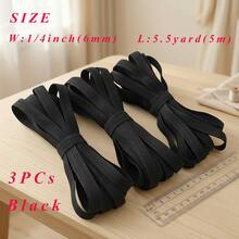 Uiewefy Cienka, tkana, biała i czarna gumka do szycia, 3 rolki o szerokości 1/4 cala, 1/8 cala i 1/2 cala, 5,5 jarda długości, 0,03 cala grubości, gumki do szycia pasów i spodni, opaski do włosów, ubrania, rękodzieło, wysoka elastyczność, - 3 szt.-L: 5,5 jarda - Zobacz 11