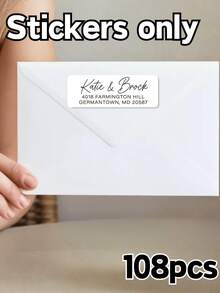18/36/72/108pcs, Personalized Return Address Labels - Eucalyptus Alphabet Custom Address Labels, Personalized Envelope Return Stickers, White Labels, Party Decorations For Gatherings And Celebrations, Custom Return Address Labels, Custom Information, Self-Adhesive Address Labels, Address Labels, Valentine's Day Address Labels, Couple Gift Labels, Gift Labels, Easter Address - Multicolor - View 17