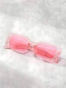 2/1 Pair Pink Fashion Eyeglasses, Unisex Square And Oval Small Frame Pink Glasses, Suitable For Beach, Summer, Daily Outfit, Party Gifts, Singles Party, Wedding, Valentine's Day, Birthday, Beach, Party, Photography And Daily Wear - Pink B - View 7