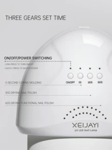 XEIJAYI 1个[USB插头]美甲灯/美甲烘干机，双光源UV美甲灯，适用于女性和女孩美甲DIY - 彩色 - 查看 3