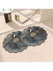 1pc Gold Floral Pattern Bath Mat, Bathroom Rug, Door Mat, Small Rug, Carpet, Floor Mat, Home Decor, Area Rug, Outdoor Mat, Bedroom Carpet, Washable Rug - Multicolor - View 17