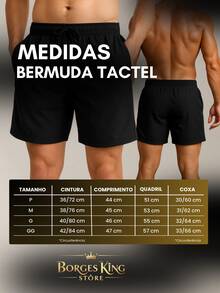 Kit Of 3 Men's Bermuda Shorts, Beach Shorts, Tactel Fabric, Sportswear, Casual, Gym, Mizu Print - 黑色/米色/綠色 - 查看 8