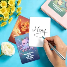 18Pcs Animal Virtue Inspirational Cards Set - "Octopus: Multitask With Grace", "Panda: Balance Is Key" Inspirational Quotes, For Vision Board, Journal & Gift For Mindful Teens - Multicolor - View 5