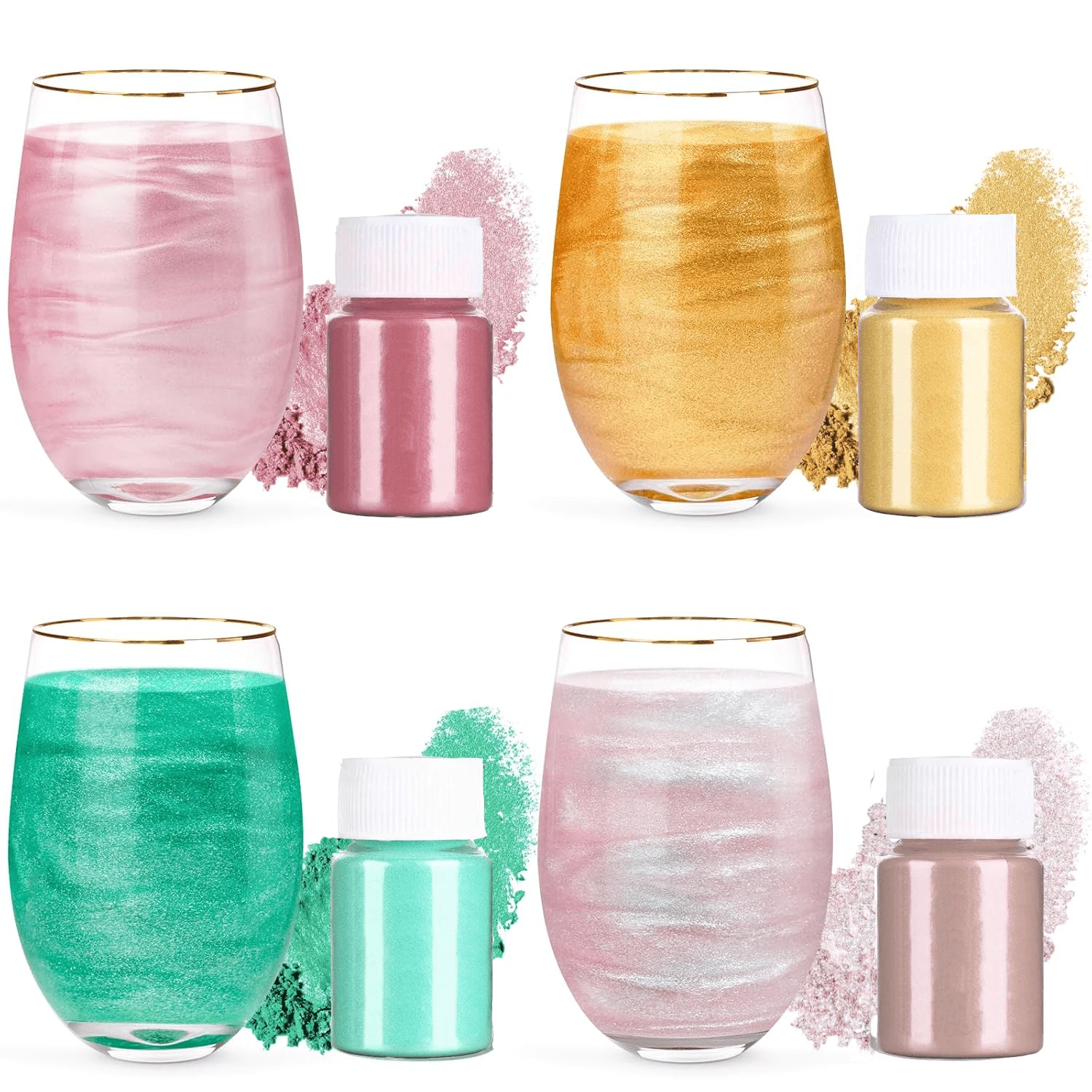 Bột nhũ ăn được, thích hợp dùng cho đồ uống, sô cô la, kem phủ, dâu tây, bánh cupcake, kẹo, bánh quy - Thuần chay - Nhiều màu - Xem 1