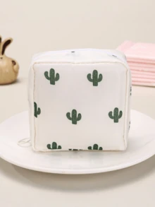 O geantă de depozitare pentru șervețele igienice și cosmetice cu imprimeu dulce și drăguț, cu plante și animale, portabilă, potrivită pentru decorarea casei de toamnă, depozitare pentru călătorii, geantă de machiaj, depozitare pentru vacanțe, geantă de depozitare pentru cosmetice de mare capacitate - Multicolor - Vizualizare 11
