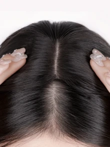 Hairpin Style With Bangs For Women, Human Hair, 8x12 Mesh Bottom, 30g, Natural Seamless Lightweight, Extra Volume To Replace Patches - Natural Black - View 5