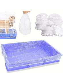 10 buah Alas Plastik Transparan Sekali Pakai untuk Kandang Kelinci, Alas Tidur Hamster, Alas Lantai Kandang Hewan Peliharaan - MultiWarna - View 2