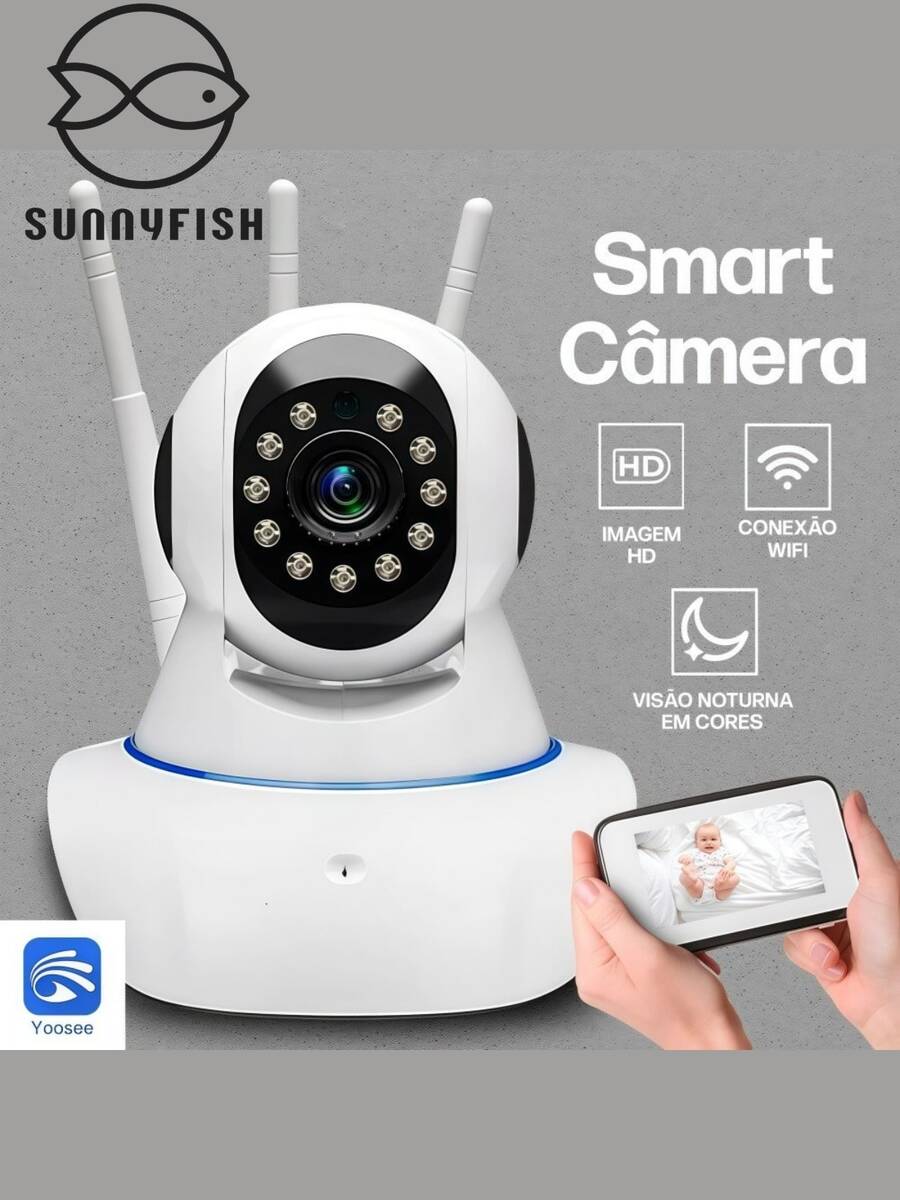 IP Camera Robot With 3 Wi-Fi Antennas, Night Vision, Full HD 360º, Microphone, Audio, Baby Monitor Robot. - Xem 1