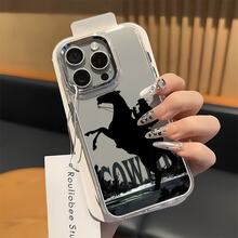 Revista Silhouette Cowboy Dise?o de impresión,Protector Transparente de Alta Calidad para Celular - Funda Anti-Caídas de TPU para Multi-Modelos (OPPO, Redmi, , ) - Ideal para San Valentín y Halloween - transparente - Ver 3