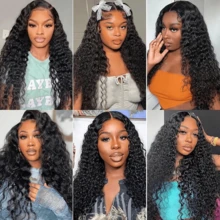 bling hair 42 Inch Pre Plucked 13x6 Jerry Curly Lace Front Human Hair Wigs Wear And Go Deep Wave Human Hair Lace Front Glueless Wigs Human Hair For Women 200% Density Deep Curly Lace Front Wigs Human Hair Pre Plucked With Baby Hair 13x6 13x4 4x4 Lace Front Wigs Human Hair Wigs Everyday Party Use Needed Long Black Wig Versatile Hairpiece Sleek Hairstyle Realistic Hairpiece Beauty Accessory Beginner Friendly For Sports, Vacation, Halloween, Christmas, Festivals, Proms, Outdoor, Cosplay, Campus, School, Beach, Wedding, Camping, Holiday, Summer Outfits, Charming, Elegant, Casual, Y2K Fashion, SS25 Styles, For Daily Use - Natural Black - Xem 10