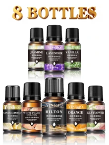1瓶/4瓶/8瓶装10毫升香薰精油，适用于加湿器、香薰机，花香型包括茉莉、薰衣草、玫瑰、橙花等，可用作室内和浴室除臭剂，生日和毕业礼物。 - 1瓶 - 查看 32
