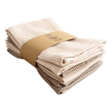 4pcs Modern Wavy Woven Dishcloth Set, Hand Wash Only, Square Kitchen Towels With Hanging Loop, Solid Color, Highly Absorbent , Suitable For Dishes And Countertops - Multicolor - View 1