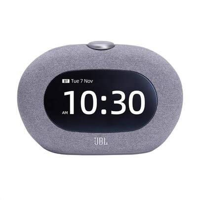  JBL HORIZON 3 音乐地平线第三代蓝牙闹钟音箱，家用卧室音响，带氛围夜灯、FM收音机，黑/灰色