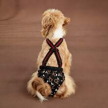 3pcs Washable Female Suspender Dog Diapers - Doggie Reusable Diapers For Doggy Puppy Female In Period - Highly Absorbent Dog Heat Panties Plaid, With Shoulder Strap - 彩色 - 查看 8