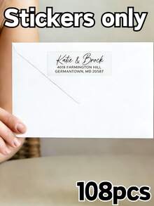 18/36/72/108pcs, Personalized Return Address Labels - Eucalyptus Alphabet Custom Address Labels, Personalized Envelope Return Stickers, White Labels, Party Decorations For Gatherings And Celebrations, Custom Return Address Labels, Custom Information, Self-Adhesive Address Labels, Address Labels, Valentine's Day Address Labels, Couple Gift Labels, Gift Labels, Easter Address - Multicolor - View 13