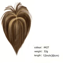 女士刘海发夹式假发，真人发丝，8x12网状底，30克，自然无痕轻盈，可增加发量以替换假发片 - S4/27 - 查看 9