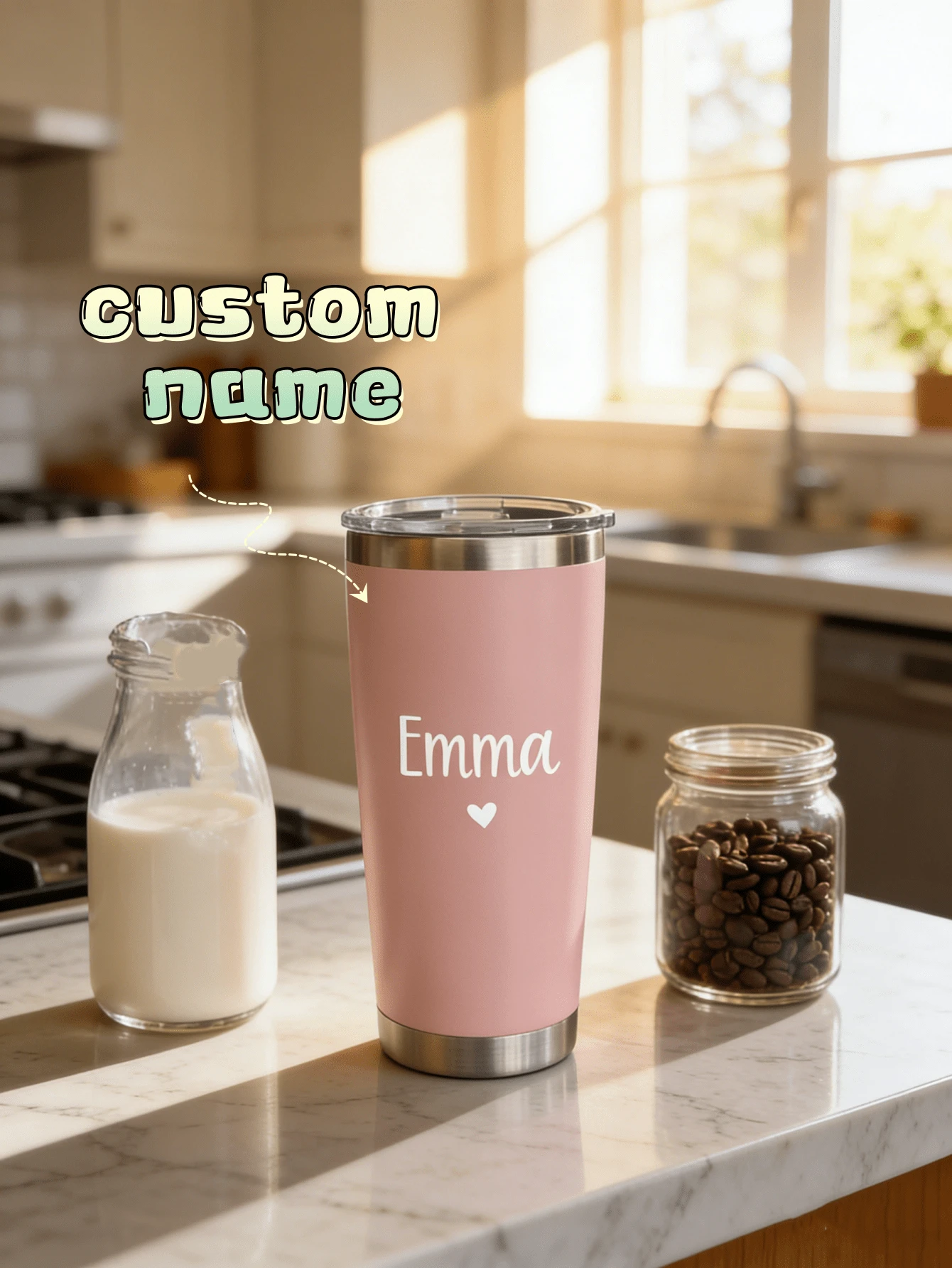 1 pieza Botella de agua personalizada para el Día de San Valentín con texto personalizado, perfecta para la hidratación diaria y regalos románticos - Multicolor - Ver 1