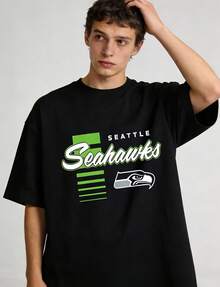 Seattle1 Seahawk  Short Sleeve Shirt,  West Football Team Graphic Tee, Soft Cotton Unisex Fan Apparel, Game Day Tailgating Casual Streetwear For Men Women - black2 - 查看 2