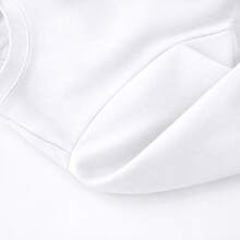Men's Crew Neck Fleece Sweatshirt, Thick Winter Coat, Cotton - 白色 - 查看 5