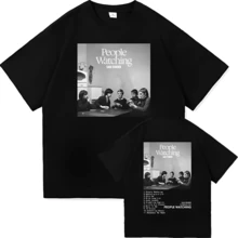 Sam Fender People Watching Tour TShirt Men_women Clothing Retro Harajuku High Quality Clothes Pure Cotton TShirts Day Gifts - màu đen - Xem 1
