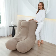 折叠懒人沙发，加厚折叠充气躺椅，紧凑型游戏躺椅，休闲床/睡眠气垫长凳 - 彩色 - 查看 8