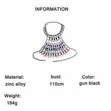 New Fashionable Acrylic Body Chain For Women, European And American Style Hollow Teardrop Rhinestone Chest Chain Necklace - Multicolor - View 10