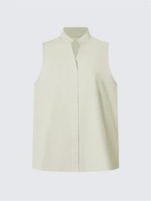 Blusa casual sin mangas para mujer, blusa elegante para ir al trabajo - Albaricoque - Ver 4