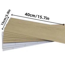 10 szt. samoprzylepnych płytek podłogowych o wymiarach 40 cm x 15 cm, łatwych w montażu, odklejanych i przyklejanych, odpowiednich do kuchni, salonu, korytarza, łazienki i biura, jako dekoracja podłogi w domu - wielobarwność - Zobacz 3