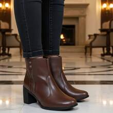 Set Of 2 Women's Riding Boots, High And Short Shaft, Elegant, Comfortable, Soft, For June Festivals, New Winter Collection - Rust Brown - View 8