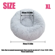 Luxury Round Pet Bed For Cats & Dogs: Provides Deep Comfort And Warmth For Pets, Made Of Ultra-Soft Long Plush Fabric With Thick High-Elasticity Filling, Offers Excellent Insulation. The Round Design Creates A Sense Of Security. - Pink - View 6