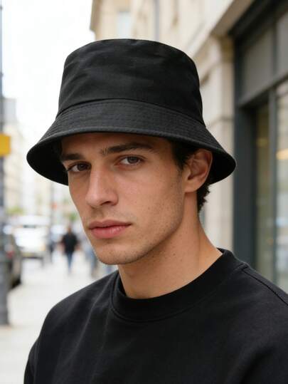 1pc 2026 Spring/Summer New Reversible Solid Color Bucket Hat, Face-Slimming, Fashionable & Versatile, Soft & Comfortable, Suitable For Outdoor Activities And Cycling In Spring/Summer