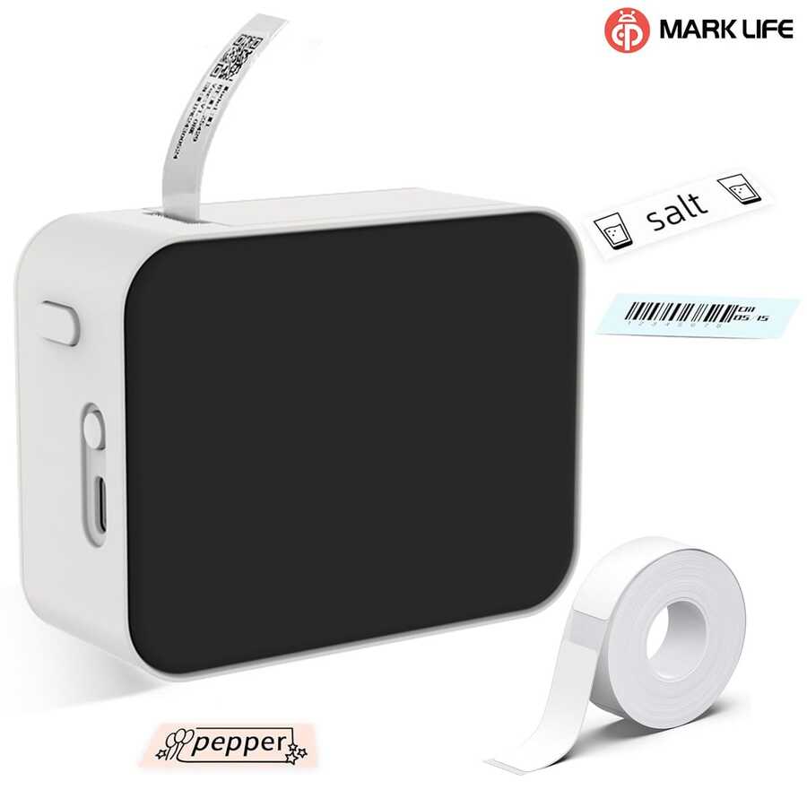 Marklife P15 Label Printer, Inkless Printer, Portable Wireless Printer, Provides Multiple Phone Templates, Suitable For Office, Home And Organization Use, Rechargeable Via USB, Suitable For Can Labels And Name Labels