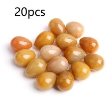 5/10/20 件天然宝石蛋形石套装 – 黑色、绿色东陵玉、黄色翡翠、蓝点、乳白色迷你水晶 – 疗愈、便携宝石和冥想礼品 - 彩色 - 查看 25