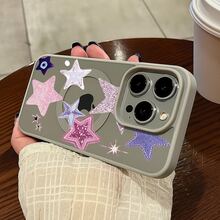 Estrellas multicoloresEsta funda magnética de TPU es compatible con los modelos  17/Air/16/15/14/13/12 Pro/11/XS Plus Max/ S22/S23/S24/S26 y presenta un diseño elegante y moderno. Esta clásica funda híbrida a prueba de golpes está disponible en una variedad de colores, lo que la convierte en el regalo perfecto para amigos y familiares en Halloween, Navidad y Acción de Gracias. - Rosa - Ver 7