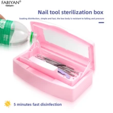 Nail Tools Disinfection Box Nail Tools Cleaning Box ABS Removable Cleaning Tools Alcohol Disinfection Box - Multicolor - View 4