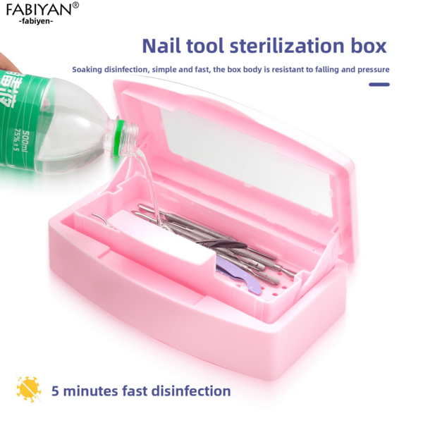 1pc Disinfection Nail Drill Bit Storage Box - Made Of PMMA Material, With Transparent Lid And Ergonomic Handle, Suitable For Professional Nail Artists And Home Use, Multi-Compartment Design, A Quality Choice For Beauty Professionals And Enthusiasts, Fashionable Design, Sturdy Structure