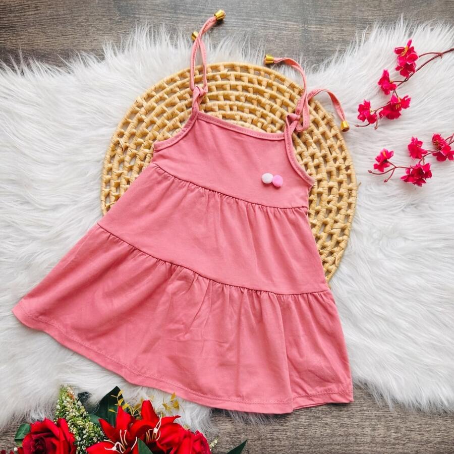 Strappy Dress For Baby Girl Summer Fashion Hot Baby Clothes - 米色 - 查看 1