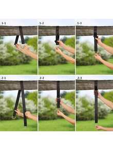 Dây đai chuyên dụng cho võng ngoài trời, dài 150cm, dây buộc võng trên cây, dây treo võng kèm miếng đệm chống ma sát (có hai màu xanh lá cây và xám để lựa chọn), chịu được trọng lượng 120 pound. - Nhiều màu - Xem 5