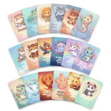 18Pcs Animal Virtue Inspirational Cards Set - "Octopus: Multitask With Grace", "Panda: Balance Is Key" Inspirational Quotes, For Vision Board, Journal & Gift For Mindful Teens - Multicolor - View 9