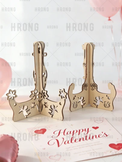 1 Bộ Giá Vẽ Bằng Gỗ Ngày Valentine - Giá đỡ bảng vẽ hình tam giác có thể điều chỉnh kích thước 5,3" & 3,2", đế rộng chắc chắn cho điện thoại, bản phác thảo, khung ảnh - Giá trưng bày để bàn cho nghệ sĩ, người đam mê và chuyên gia (Tương thích với điện thoại thông minh)